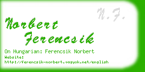 norbert ferencsik business card